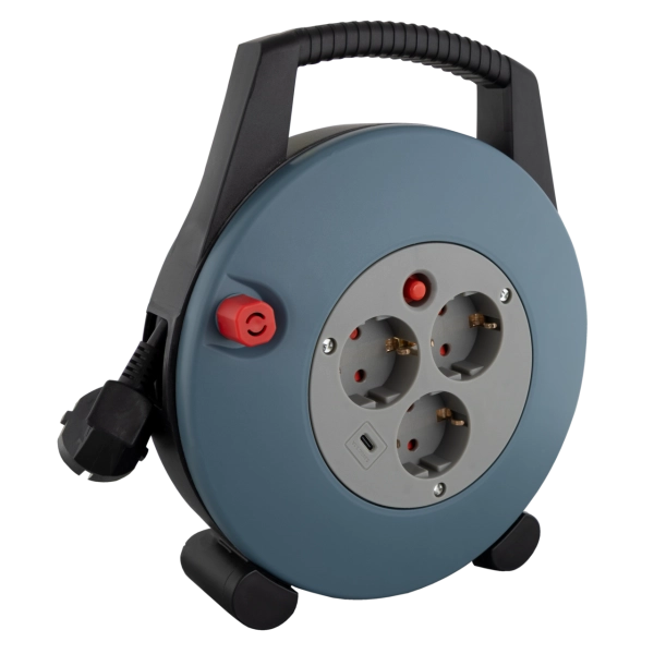 Kabelbox 3-fach mit USB Typ C, 10m Leitung H05VV3G1,5