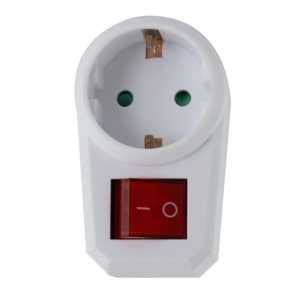 Steckdosenadapter mit Schalter 2polig