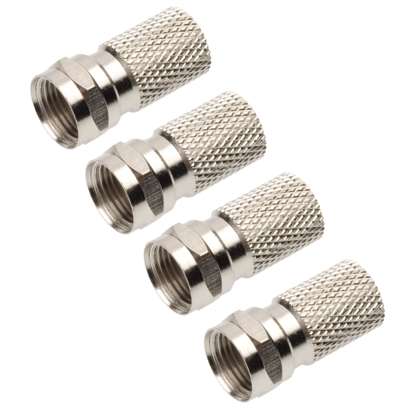 F-Stecker, 8mm, 4 Stück