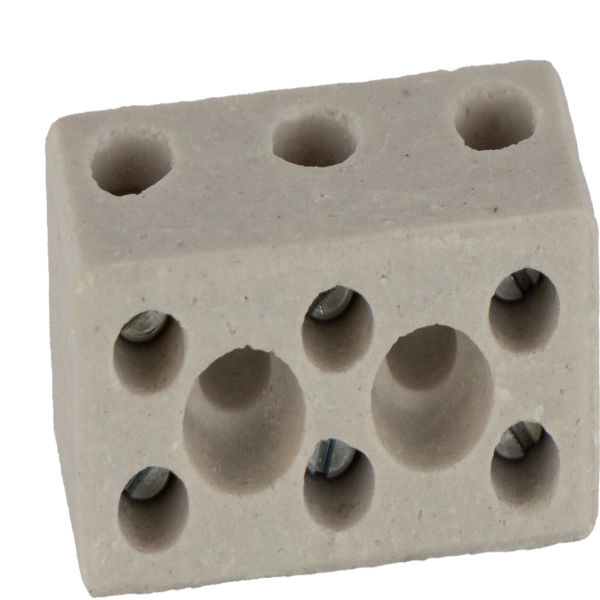 Keramikklemmen 3-polig, 400V,  1-6mm² weiß 3 Stück