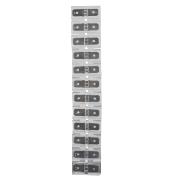 Flachstecker-Leiste 12pol 6,3x0,8mm transparent