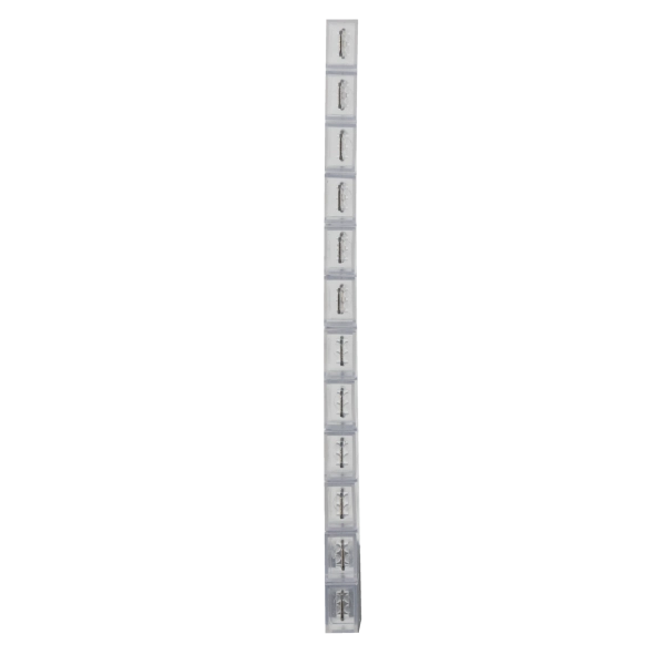 Flachstecker-Leiste 12pol 6,3x0,8mm transparent