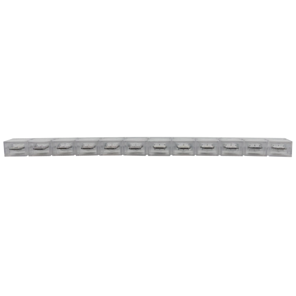 Flachstecker-Leiste 12pol 6,3x0,8mm transparent
