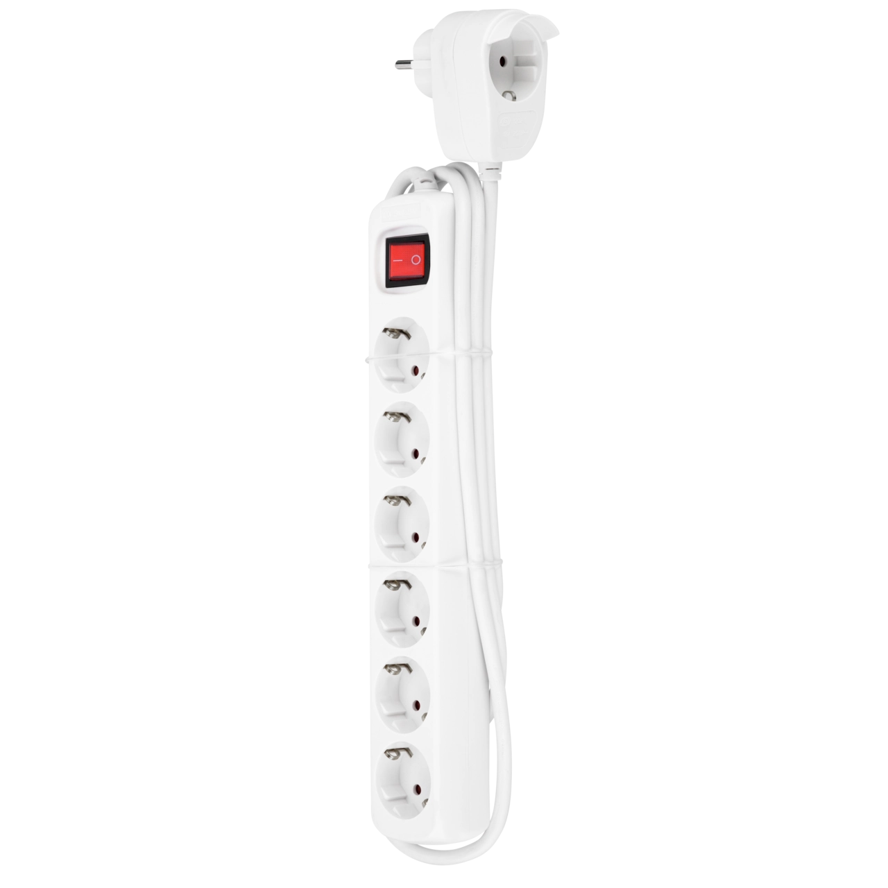 REV Steckdosenleiste - Mehrfachsteckdose 6-Fach, Beleuchteter Fußschalter, 1,4m Kabel, 3500W, Weiß