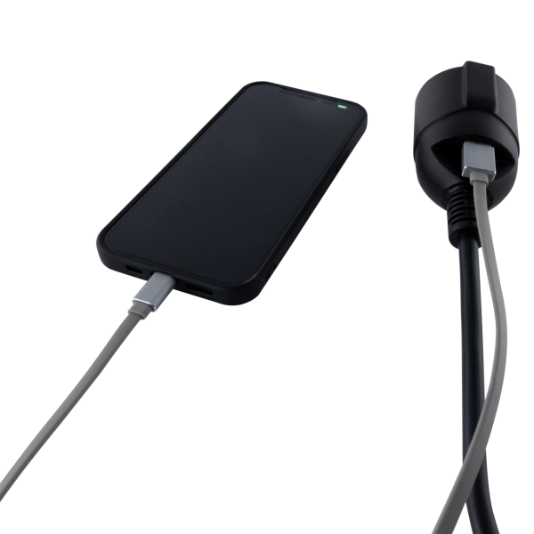 Schutzkontakt-Verlängerung mit USB Typ A 3m schwarz