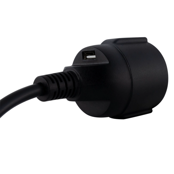 Schutzkontakt-Verlängerung mit USB Typ A 3m schwarz