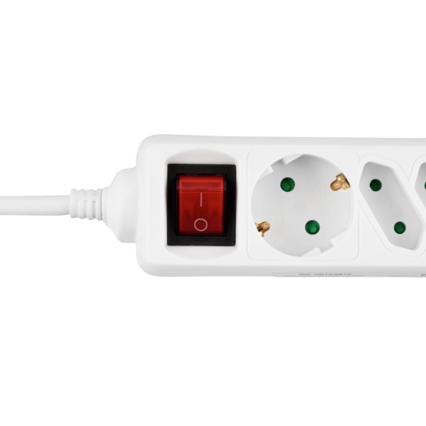 Steckdosenleiste mit Schalter, 4+4-fach, 5m