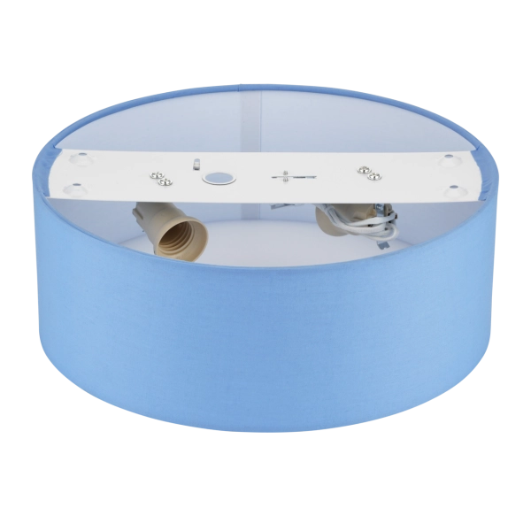 Deckenleuchte Stoff rund 30cm Hellblau