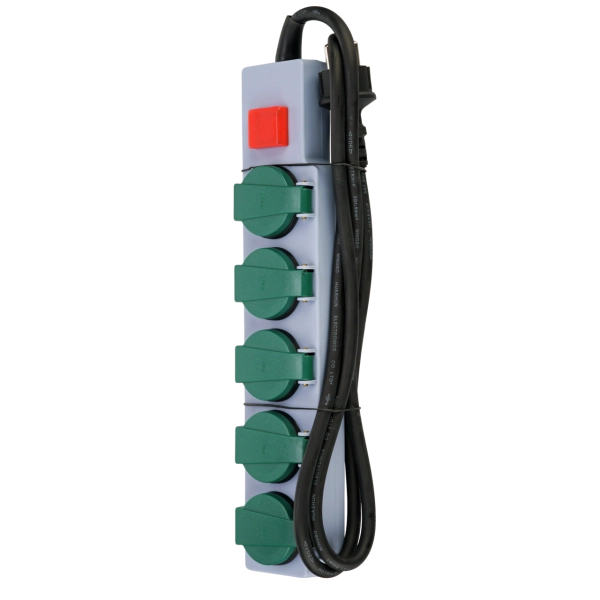 Steckdosenleiste, 5-fach, IP44, 1,5m